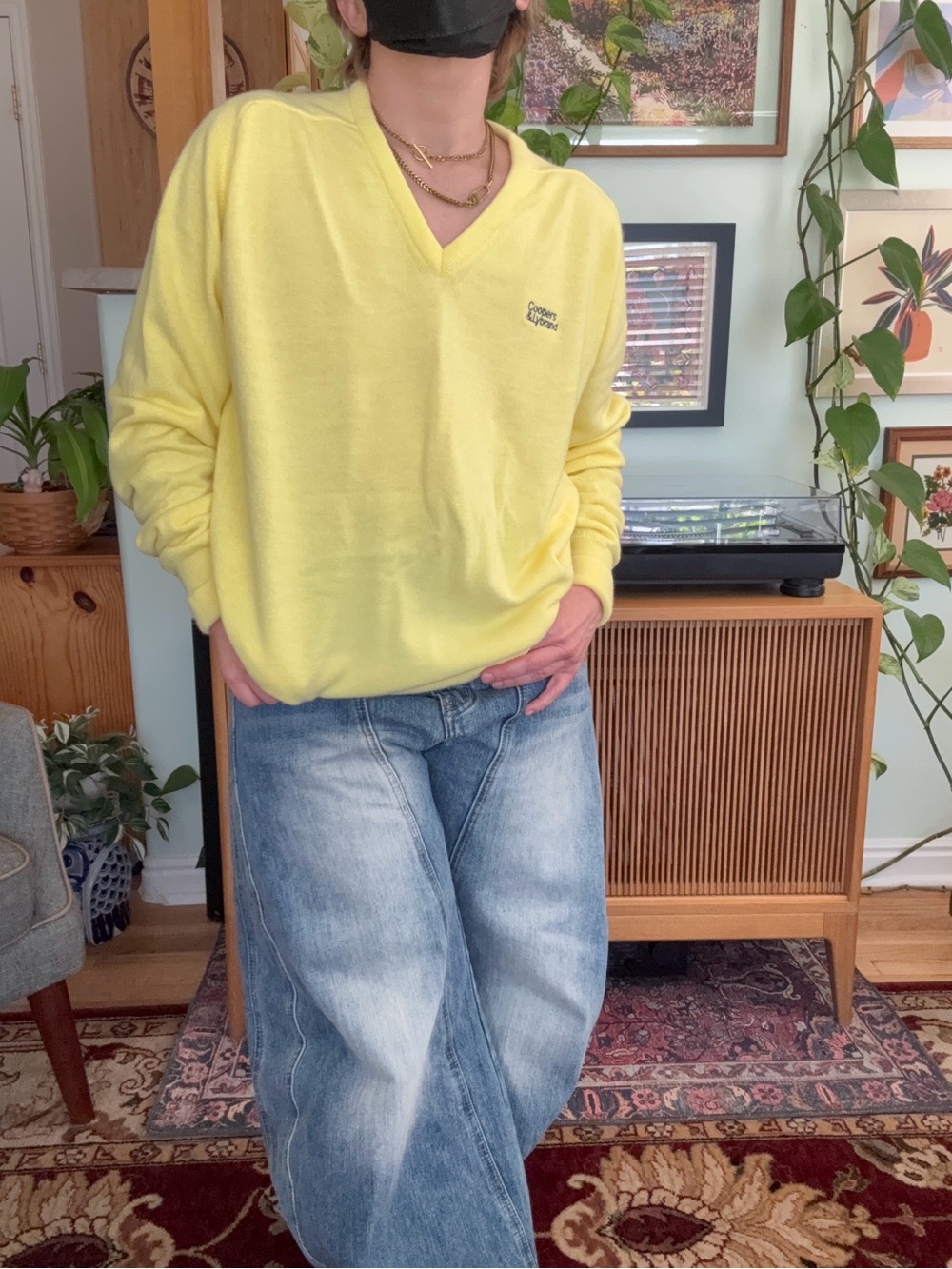 Vintage Union Made V Neck Yellow Sweater